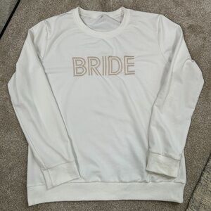 White "BRIDE" Pullover Sweatshirt